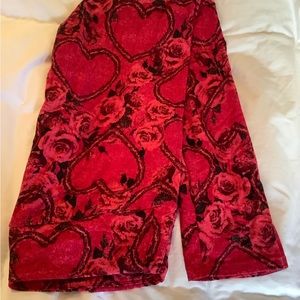 VALENTINE LEGGINGS with HEARTS & ROSES